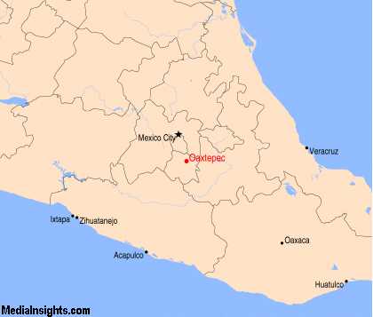 Map of Oaxtepec